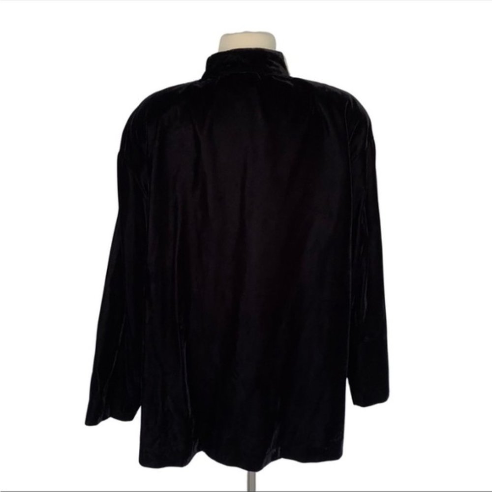 Vintage Black Velvet Asian Inspired Jacket XL 18/20 - Picture 2 of 8